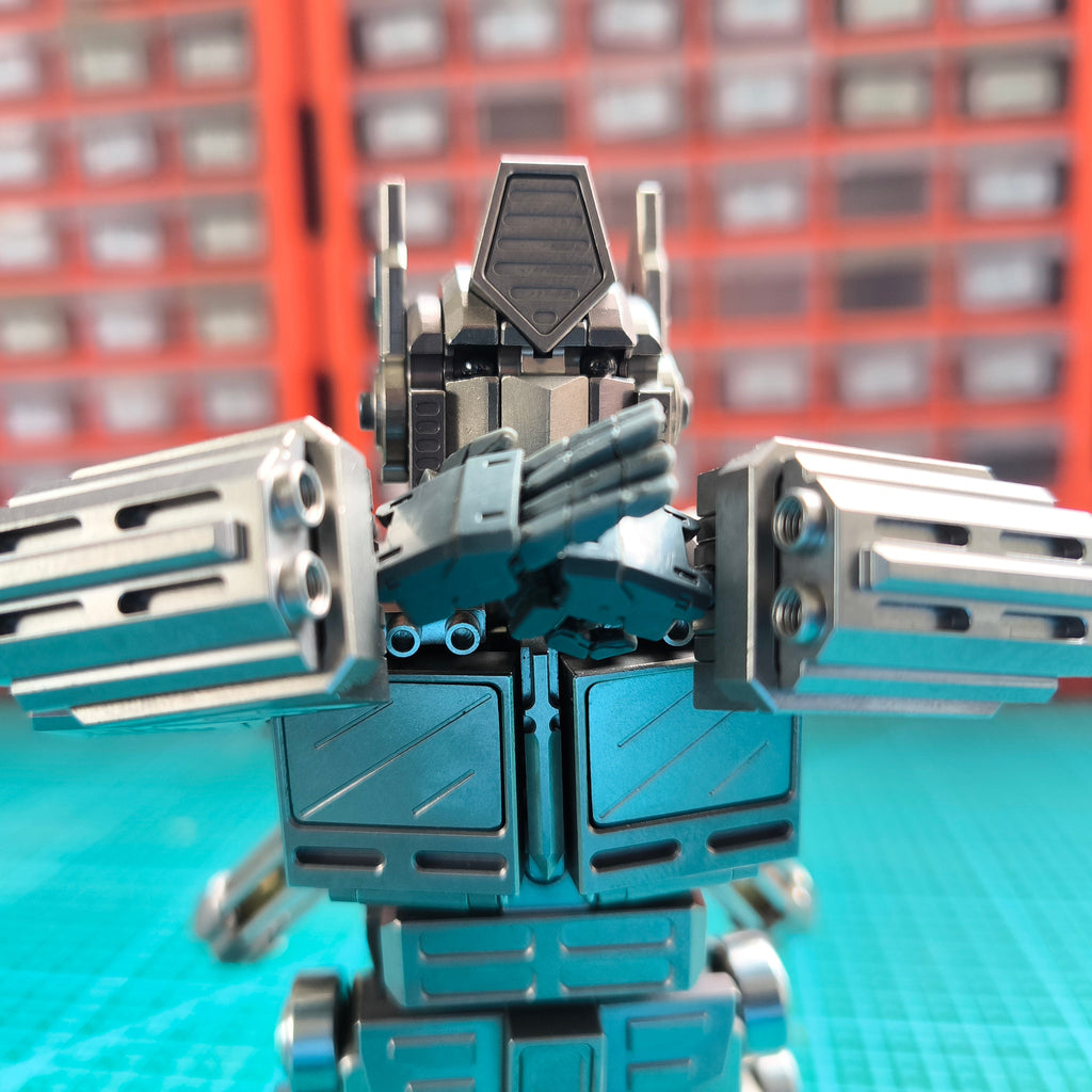 Titanium alloy, CNC machined, Optimus Prime Junior.