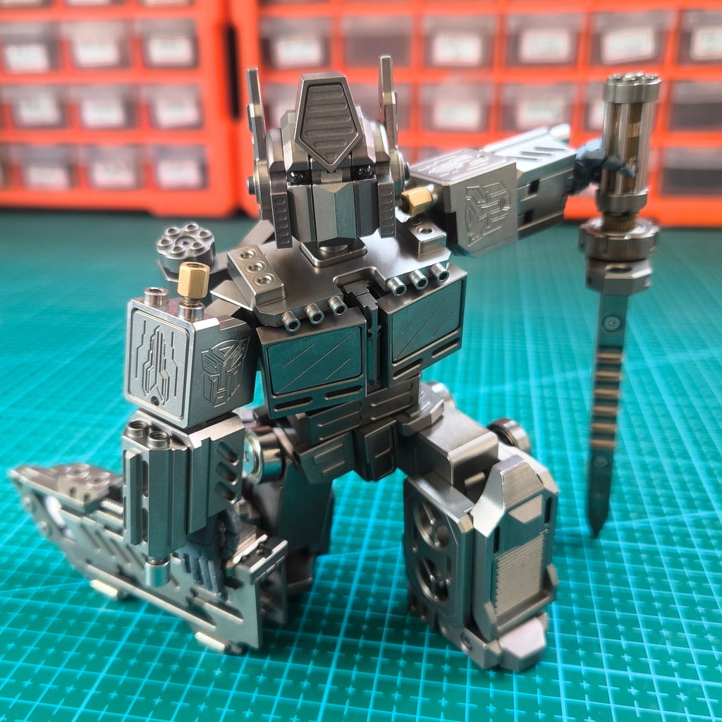 Titanium alloy, CNC machined, Optimus Prime Junior.
