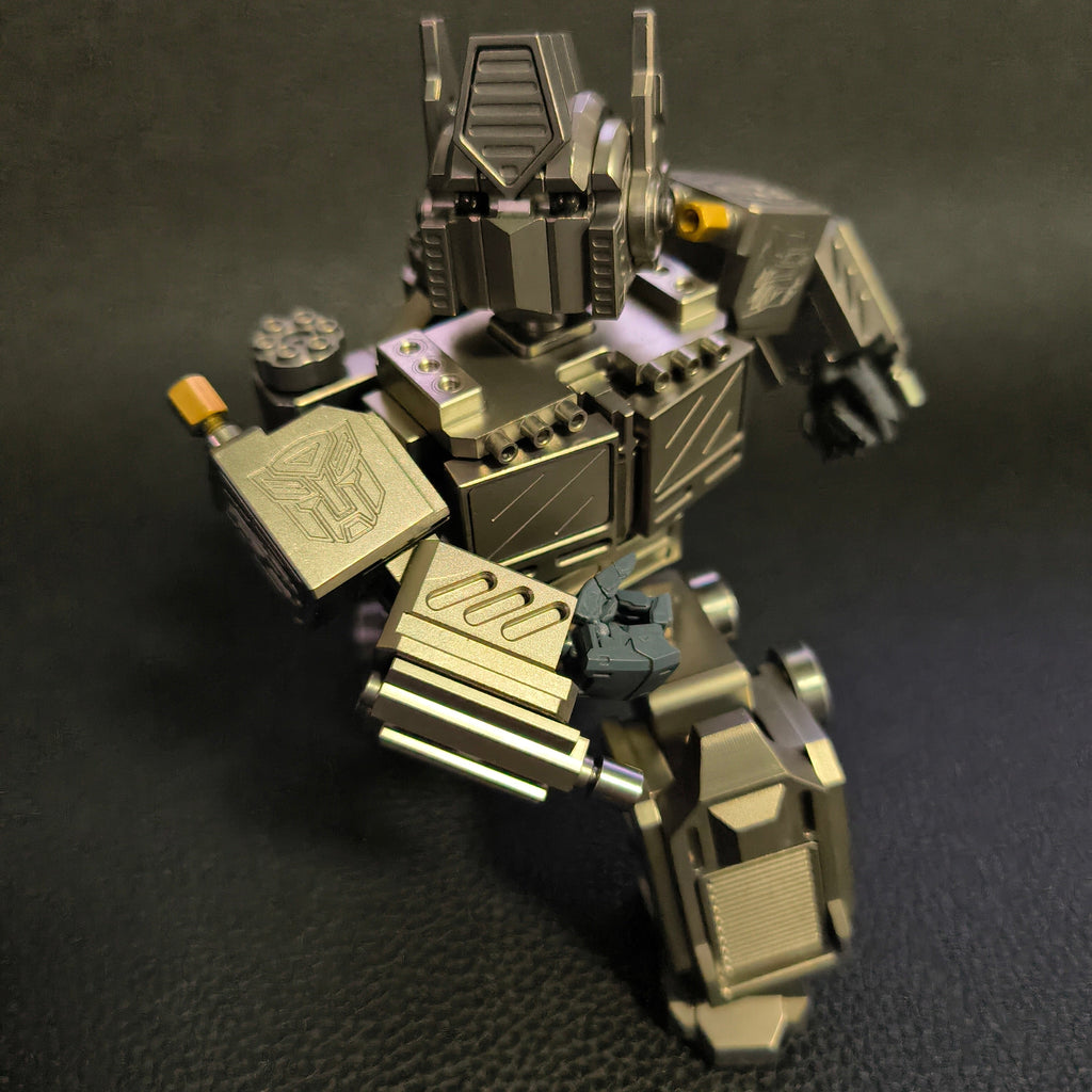 Titanium alloy, CNC machined, Optimus Prime Junior.