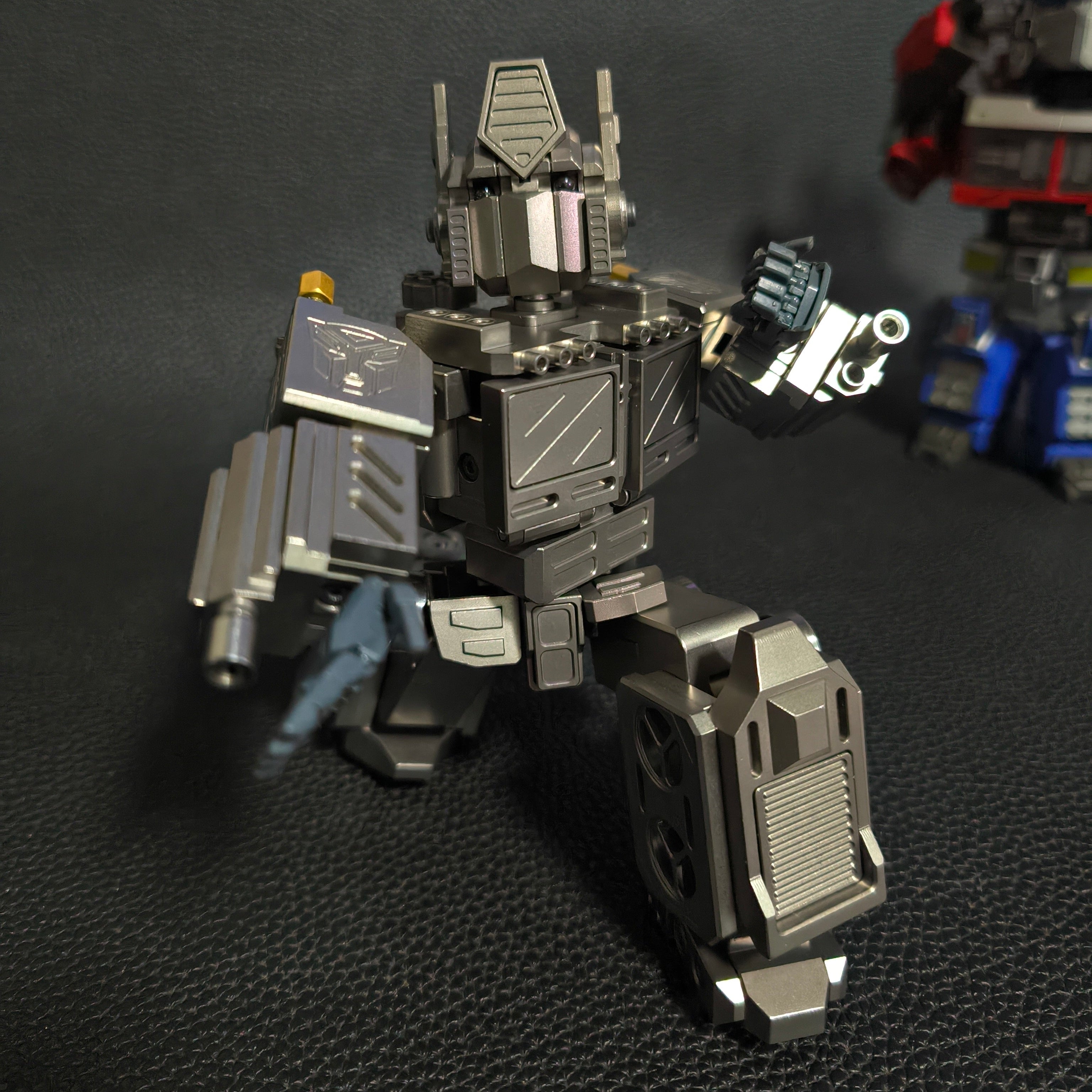 Titanium alloy, CNC machined, Optimus Prime Junior.