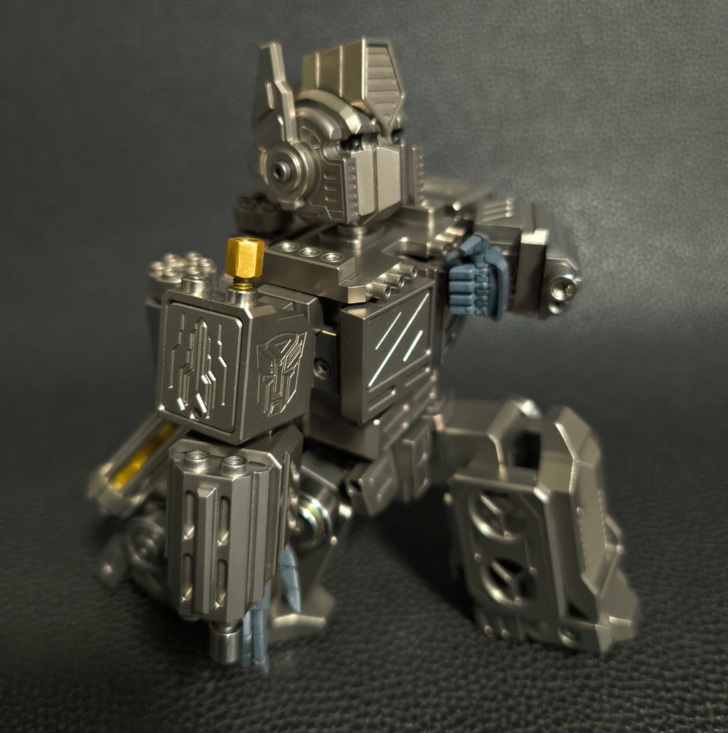 Titanium alloy, CNC machined, Optimus Prime Junior.